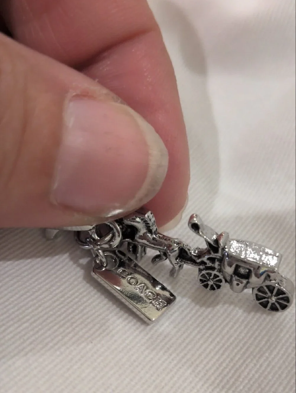 Coach Gold/ Silver Carriage Key Charm Keychain CHOOSE ONE